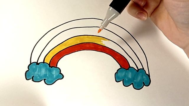 Drawing rainbow for children! Bolalar uchun kamalak chizilgan! Рисование радуга для детей! смотреть онлайн