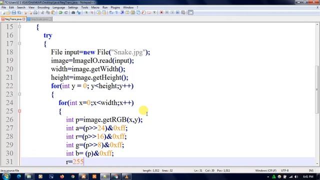Program for Linear Transformation | Negative | on an Image Transformation in Java | SM | Java | смотреть онлайн