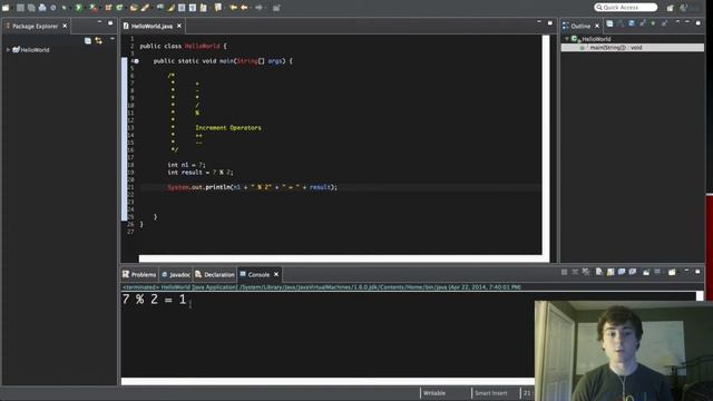 Programming for Beginners in Java - 7 - Modulus and Increment Operators смотреть онлайн