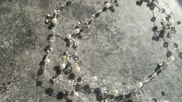 Свадебное украшение для волос. Длина 1 метр смотреть онлайн