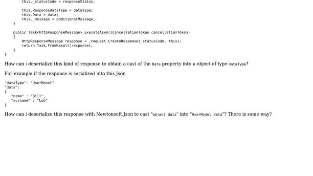 Newtonsoft.Json - Deserialize generic object into a wrapper class смотреть онлайн