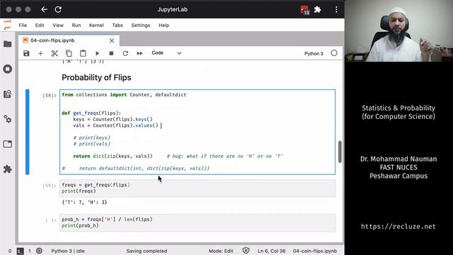 Probability / Stats for Computer Science 09 - Simulating Coin Flips, Code, Experiments (Urdu) смотреть онлайн