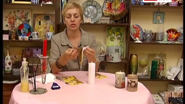 Декупаж на свече.Горячий способ.Малик Елена. смотреть онлайн