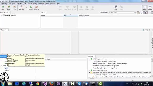 Git. Быстрый старт. Консольный git-клиент. Работа с ветками. Урок 9 [GeekBrains] смотреть онлайн