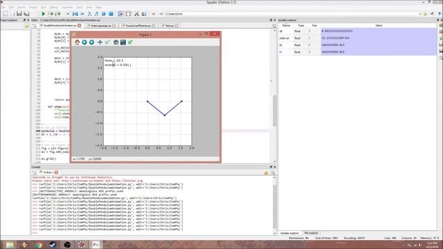 Double Pendulum Python Simulation смотреть онлайн