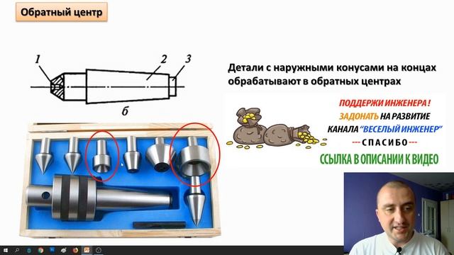 Станочные центра. Виды центров упорные, обратный, полуцентры упорные, сферический, рифленый смотреть онлайн