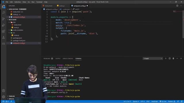 3. RXJS - Install and Setup with Javascript, Webpack, Typescript, NodeJs & React/Angular | (Hindi) смотреть онлайн