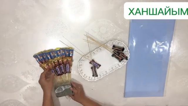 Шоколадтардан букет жасау. МАСТЕР КЛАСС смотреть онлайн