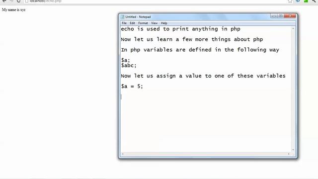 Basic PHP: echo command in PHP смотреть онлайн