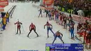 3 Биатлон Чемпионат мира 2008 Мужская эстафета