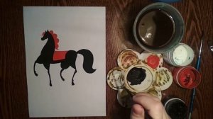 Городецкая роспись.  "Конь".