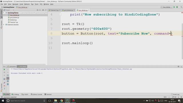 Binding functions to Buttons in a GUI - Python GUI using Tkinter In Hindi #9 смотреть онлайн