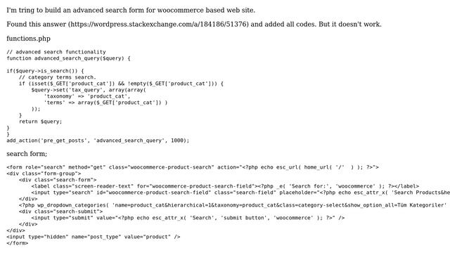 Wordpress: Woocommerce search form with category select смотреть онлайн
