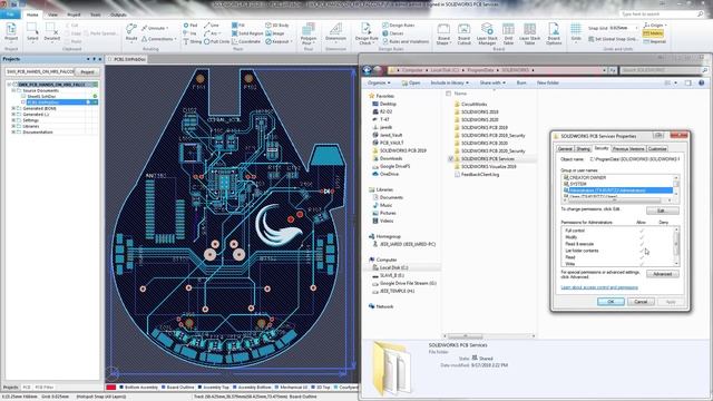 SOLIDWORKS PCB: PCB Services Folder Permissions Setup