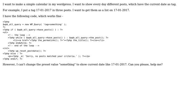 Wordpress: Use current date as tag? смотреть онлайн