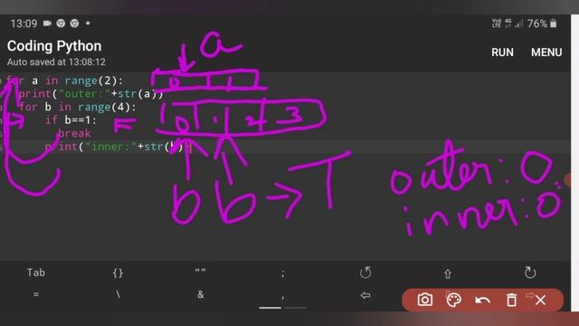 python -Break in nested loop смотреть онлайн