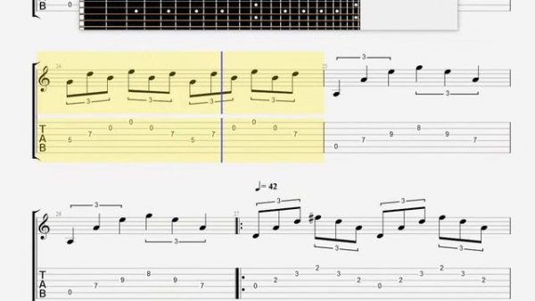 Black Sabbath Fluff GUITAR 1 TABLATURE