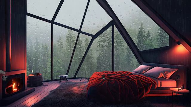 Rain Sounds For Sleeping - Thunderstorm Sounds at Night in Forest for Relaxing смотреть онлайн