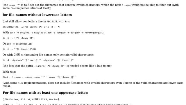 Unix & Linux: Using wildcard in 'ls' command to find files containing uppercase letters only смотреть онлайн