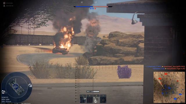 War Thunder Tiger 2 gets saved by ammoracked turret of another Tiger смотреть онлайн