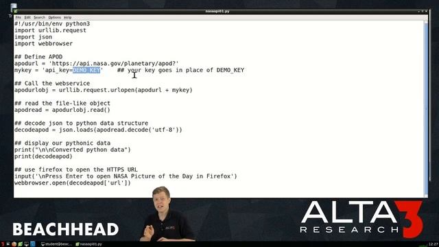 Python Tutorial - Python with APIs: Getting a Nasa Picture of the Day | Alta3 Research смотреть онлайн