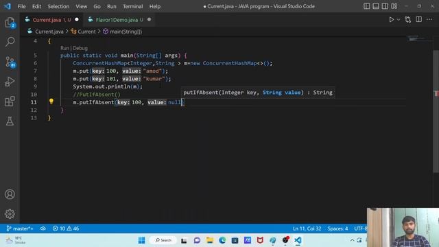 PutIfAbsent() remove () replace() in ConcurrentHashMap () In Java смотреть онлайн