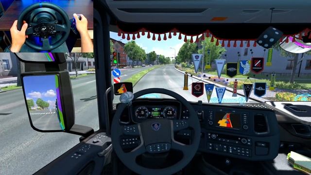 Euro Truck Simulator 2, "ДОСТАВКА ТРЕХ ПРИЦЕПОВ КАТУШЕК С ПРОВОЛОКОЙ", на SCANIA R HIGHT ROOF смотреть онлайн