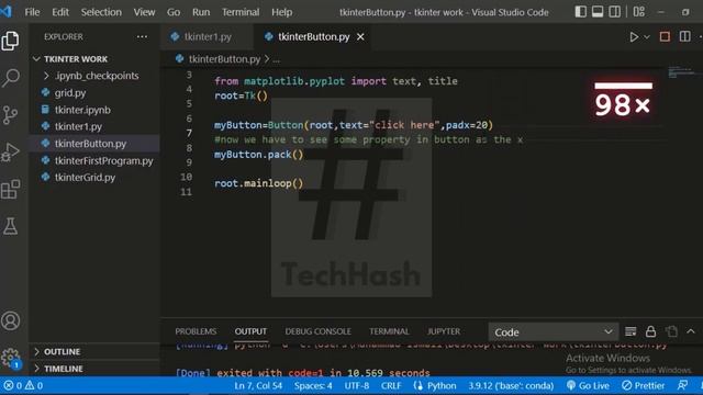 Button in TkInter (Video 3) смотреть онлайн