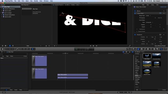 Final Cut Pro X Tutorial: Slice & Animate Your Title Text using Draw Masks & Layers смотреть онлайн