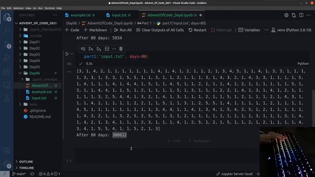 ASMR Coding: Solving Python Puzzles (Advent of Code 21 - Day 6) смотреть онлайн
