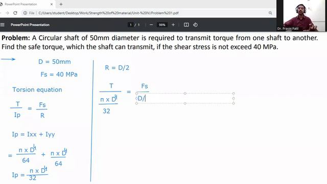 Problem on torsion/ Circular Shaft / calculation of torque/ Strength of Materials смотреть онлайн