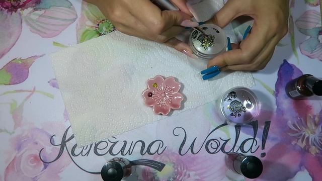 Раскрашенный Стемпинг лаком Dance Lagend с пластиной KADS серия Flower / Stamping Nail Art.