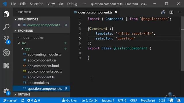 Full stack dasturchi. 7-Dars. Front-end'ga yangi "savol" komponentini qo'shamiz. смотреть онлайн