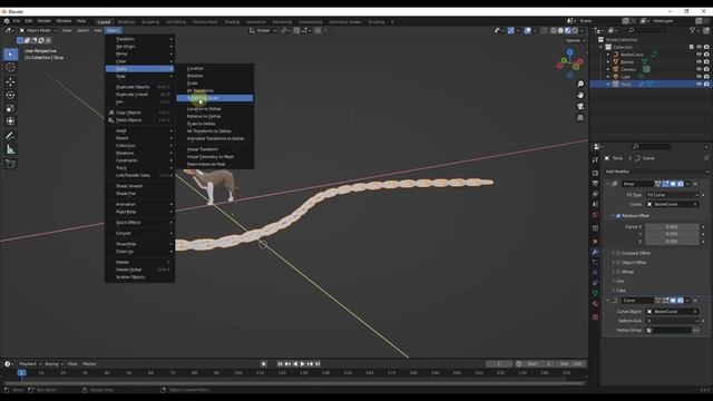 Using the CURVE AND ARRAY Modifiers to Create Objects Along Paths in Blender! смотреть онлайн