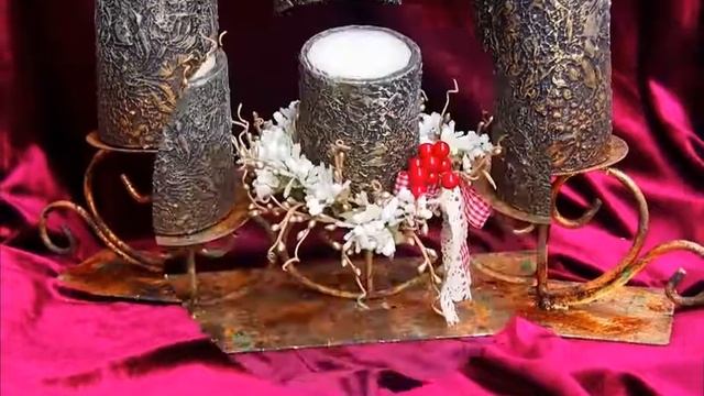 Презентация МК 'Рождественский подсвечник и свечи в стиле Бохо'