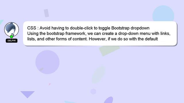 CSS : Avoid having to double-click to toggle Bootstrap dropdown смотреть онлайн