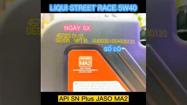 Video Liqui Moly Street Race 5W40 API SN+ JASO MA2 Nhớt Xe Số