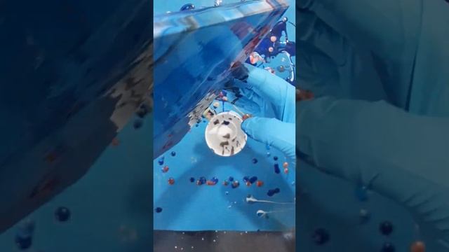 #SHORTS !  Картина заливки в перевернутую чашку из шести чашек