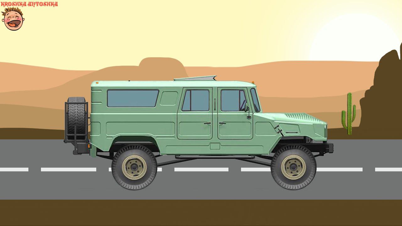 Раскраска - машинка Внедорожник. Мультики для самых маленьких зрителей. смотреть онлайн