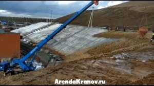 Аренда автокрана Клинцы 40 тонн 34+9 метров на строительстве котлована