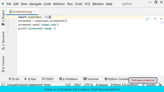 Screenshot in python using pyautogui and pillow module смотреть онлайн