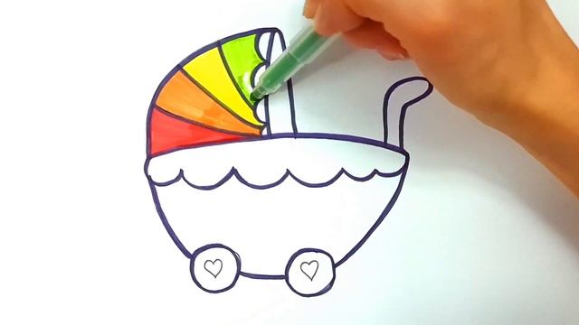 Bolalar Uchun Bolalar Aravachasi Rasm Chizish / Drawing Baby Stroller For Children / Рисунок коляск