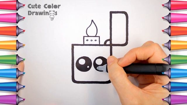 How to draw a cute lighter step by step смотреть онлайн