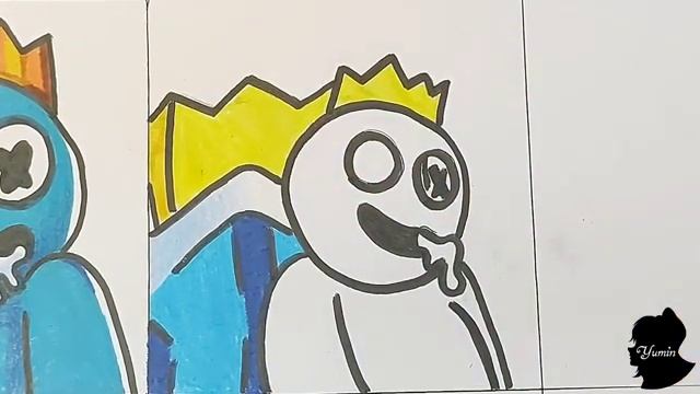 Drawing Blue In Different Styles Rainbow Friends Roblox Boss смотреть онлайн