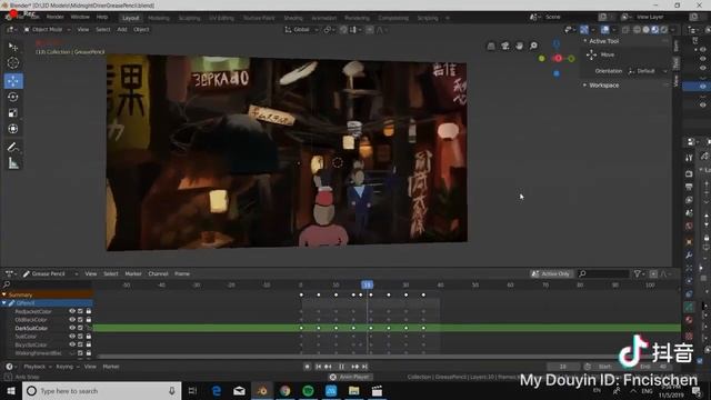 Making a Midnight Diner : Tokyo Stories Animation using Blender Grease Pencil смотреть онлайн