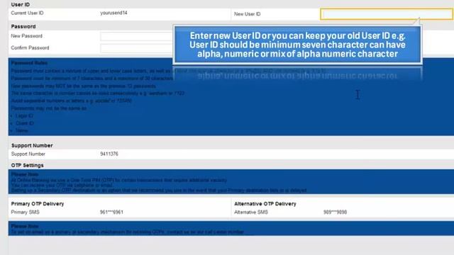 How to change user ID and password post login смотреть онлайн