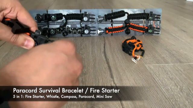 Paracord Survival Bracelet (Pair) - Flint Fire Starter - Whistle - Compass - Mini Saw - Bushcraft смотреть онлайн