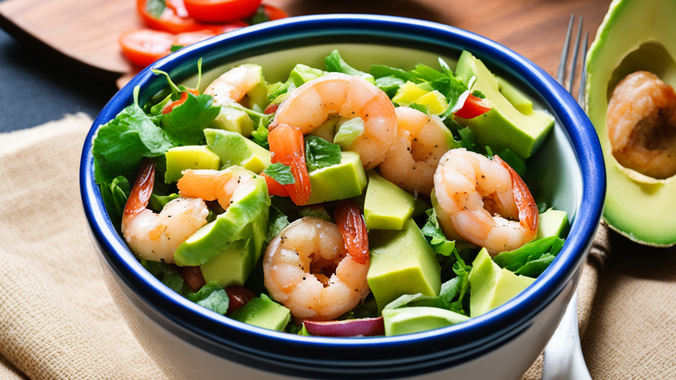 Салат из авокадо с креветками. Чеснок придает пикантный вкус смотреть онлайн