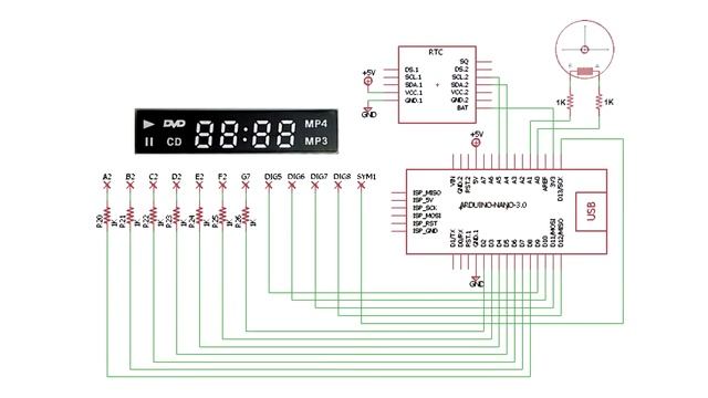 DVD Player LED Display, Arduino RTC Clock and Quartz Clock Mechanism смотреть онлайн