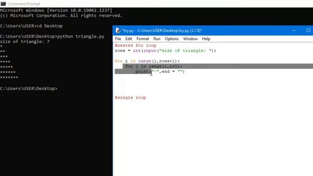Python - Printing Stars(*) In The Shape of a Right Triangle смотреть онлайн
